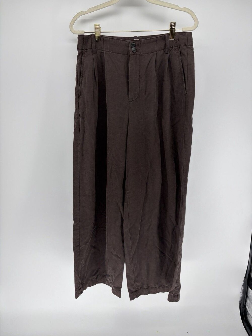 Madewell Harlow High Rise Wide Leg Pants Brown Sz 4P 4 Petite